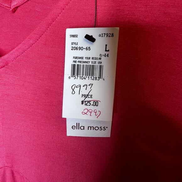 NWT Ella Moss Retro Maternity Blouse 3/4 Length Flutter Sleeve Bell Sleeve Large - Picture 6 of 11